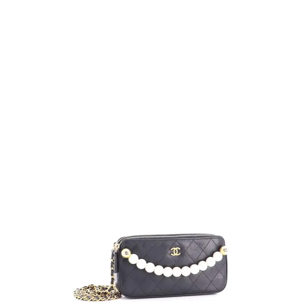 Chanel Chic Pearls Double Zip Clutch #266291C39B